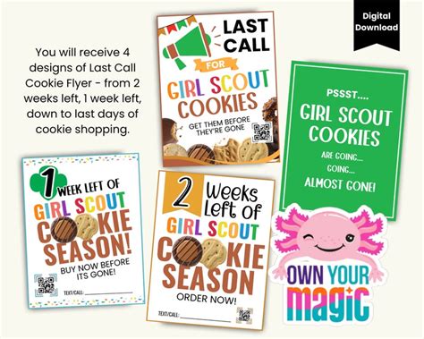 Girl Scout Cookie Sign 2024 Last Call For ABC LBB Cookies QR Code