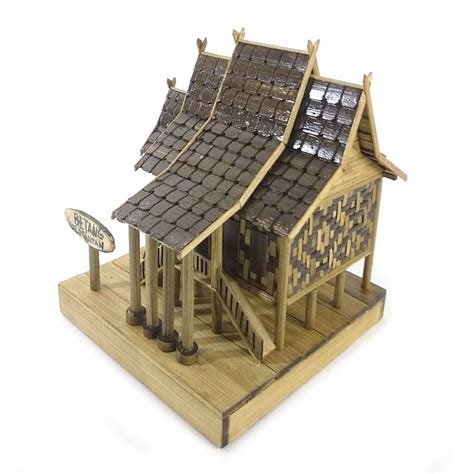 Jual Miniatur Rumah Adat Betang Kalimantan Dari Bambu Harga Murah Dari