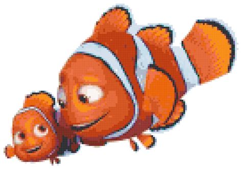 Nemo and Marlin Finding Dory Counted Cross Stitch Pattern - Etsy