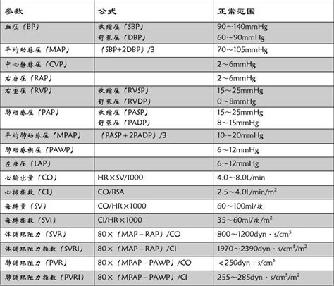 血流动力学参数word文档在线阅读与下载无忧文档