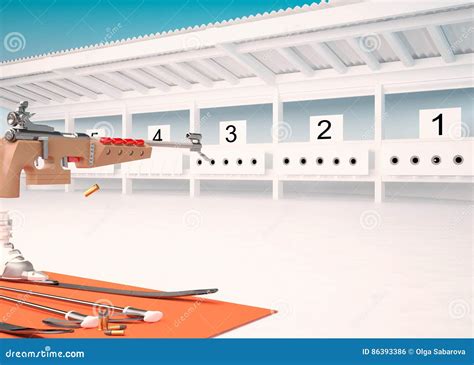 Biathlon. Target Sports To Rifle Shooting Stock Illustration - Illustration of shooting ...