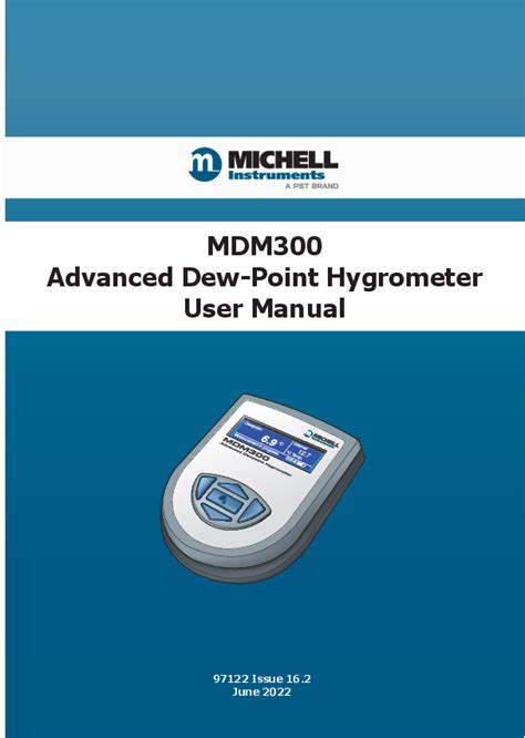 Mdm User Manual Portable Dew Point Hygrometer Michell Instruments