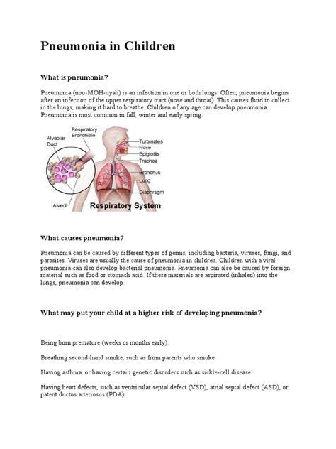 A Comprehensive Guide to Pneumonia in Children: Causes, Symptoms, Diagnosis, Treatment, and ...