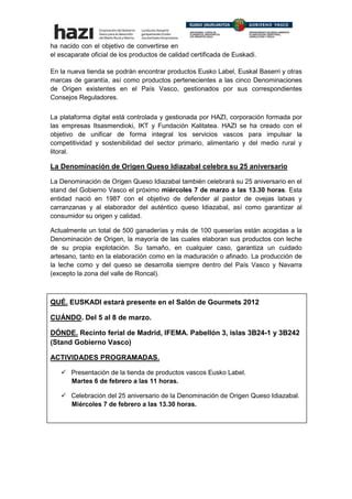 Productos Vasco XXVI Salon Gourmets Pdf