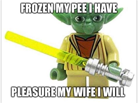 Frozen my pee I have | Lego Yoda | Know Your Meme