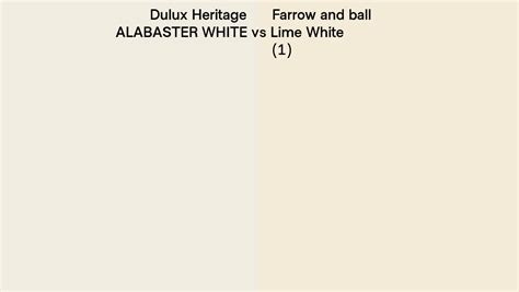 Dulux Heritage Alabaster White Vs Farrow And Ball Lime White 1 Side By Side Comparison