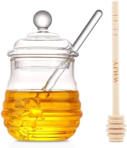 Amazon Kanpura Crystal Honey Jar With 2 Dippers Glass Dispenser