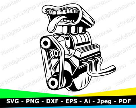 Hot Rod Engine Hot Rod Svg Vintage Car Svg Muscle Car Etsy