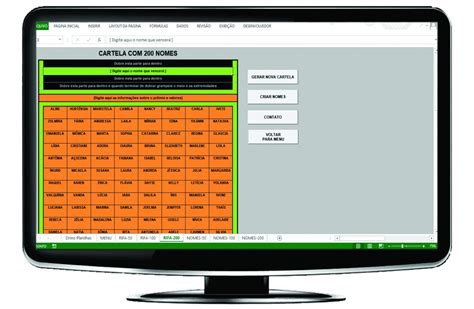 Planilha Para Gerar Cartelas De Rifas De Nomes