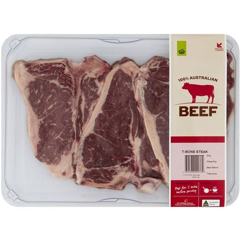 Beef T Bone Steak Large 600g 1 2kg Woolworths