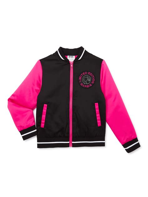 Girls Barbie Long Sleeve Bomber Jacket Sizes 4 18