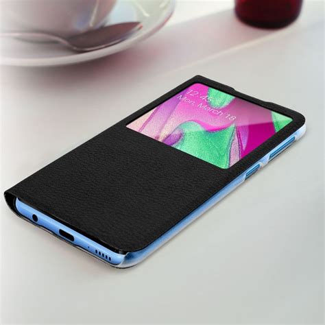 Avizar Housse Samsung Galaxy A40 Etui à Clapet Fenêtre Coque Ultra