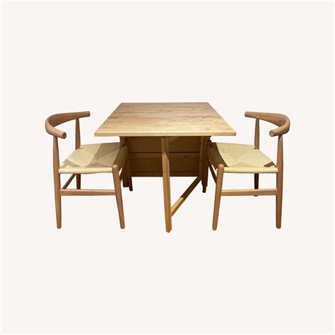 IKEA Norden Table and 2 Bespoek Elbow Chairs - AptDeco