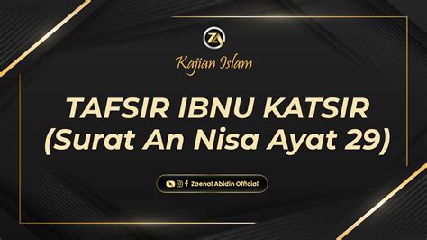 Live Tafsir Ibnu Katsir Surat An Nisa Ayat Ustadz Dr Zaenal