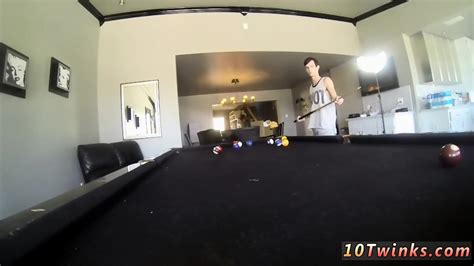 Sex Hot Boy Men Gay Man Pool Cues And Balls At The Ready