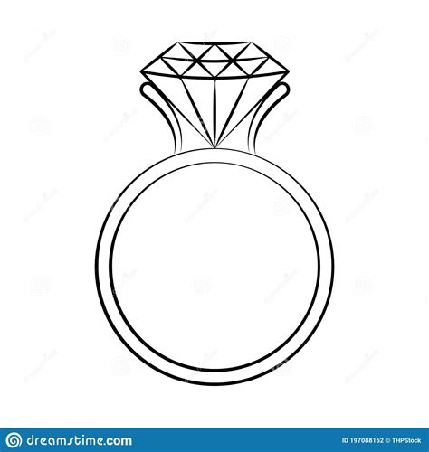 Diamond Engagement Ring Stock Vector Illustration Of Band 197088162