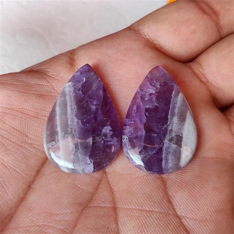 Natural Amethyst Cabochon Genuine Pear Amethyst Loose Etsy