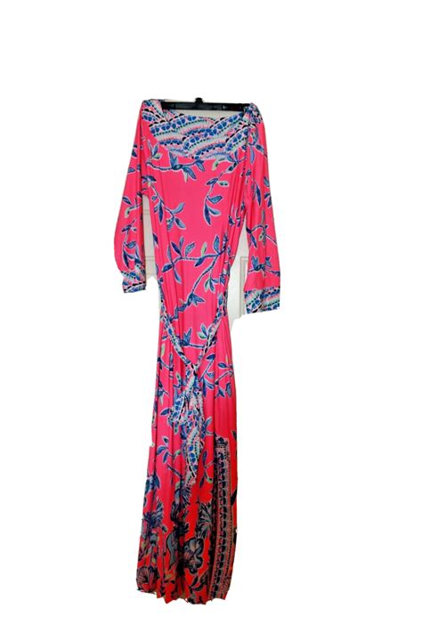 Lilly Pulitzer Carabella Chillylilly Midi Dress Pink Isle Jungle Sz