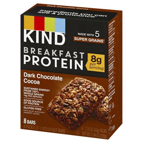 Kind Breakfast Bars Protein Dark Chocolate Cocoa Hy Vee Aisles