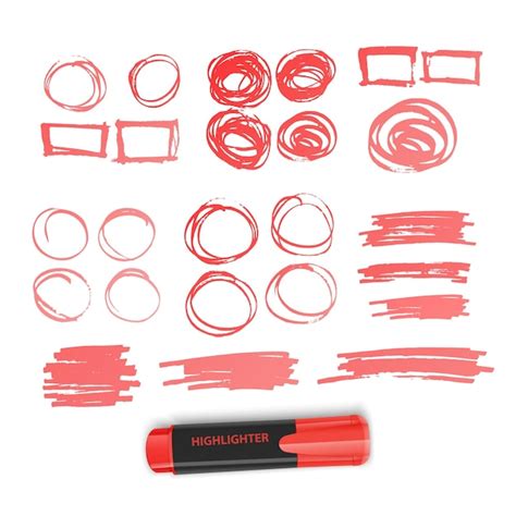 Premium Vector Marker Marks Red Marker Text Selection Vector