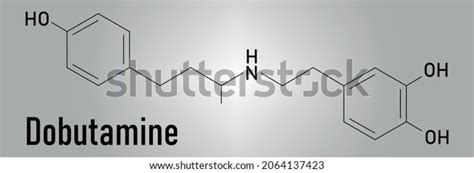 Dobutamine Sympathomimetic Drug Molecule Skeletal Formula Stock Vector