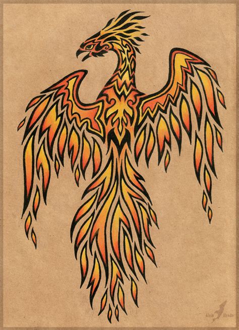 Flame phoenix - tattoo design by AlviaAlcedo on DeviantArt