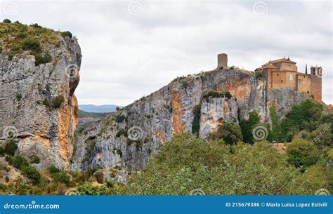 Château Alquezar Un Beau Village Médiéval à Huesca Espagne Photo stock