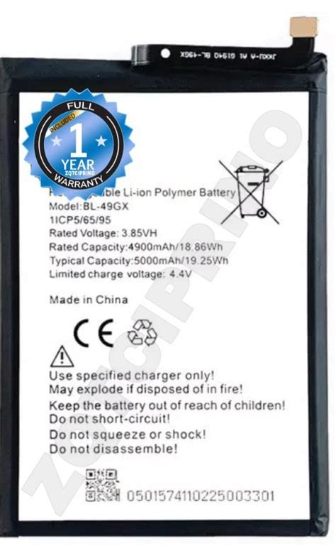 ZQTCIPRINO Original BL 49GX Battery For Infinix Hot 11S Note 10 Note 7 X690 X657 X6812
