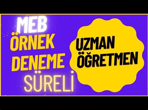 Retmenl K Kar Yer Sinavi Meb Rnek Deneme Youtube