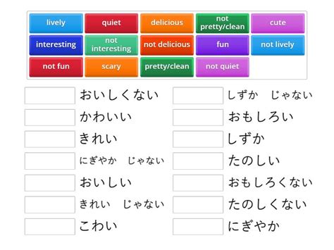 Adjectives with negatives - Match up