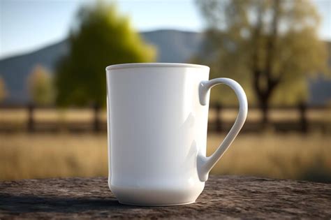 Premium Ai Image D Realistic White Mug Mockup