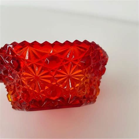 Vintage 70s Glass Bowl Vintage 70s Red Orange Depop