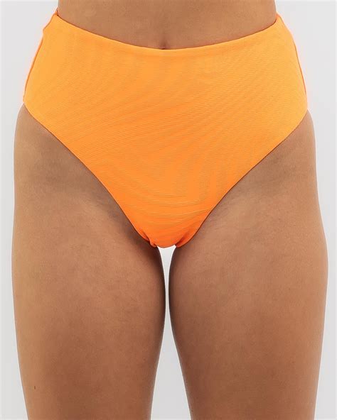 Shop Topanga Claire High Waist Bikini Bottom In Orange Zest Fast