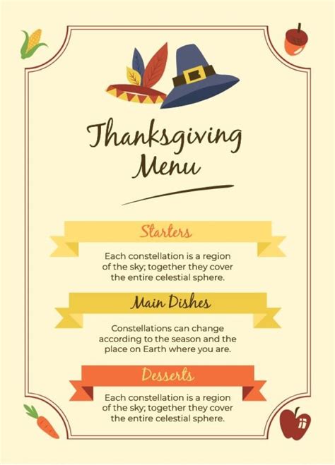 Free Retro Thanksgiving Dinner Menu Template To Edit