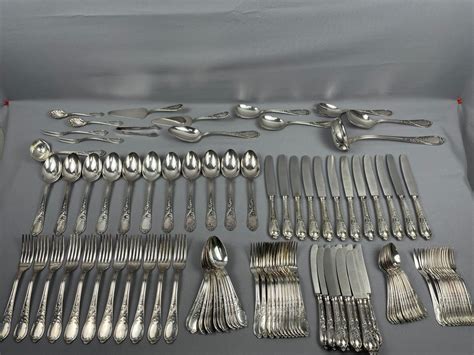 Besteck Jugendstil Versilbertes Speisebesteck Gepunzt Silber 100