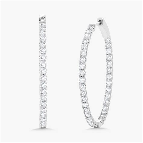 Ellerie Diamond Oval Hoop Earrings 2.63 ctw – RWFJ