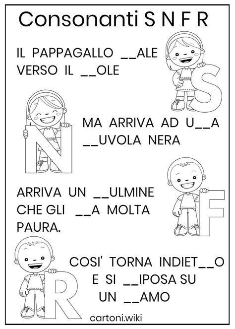 Tanti Esercizi E Schede Didattiche Sulle Consonanti S N F R Per Bambini