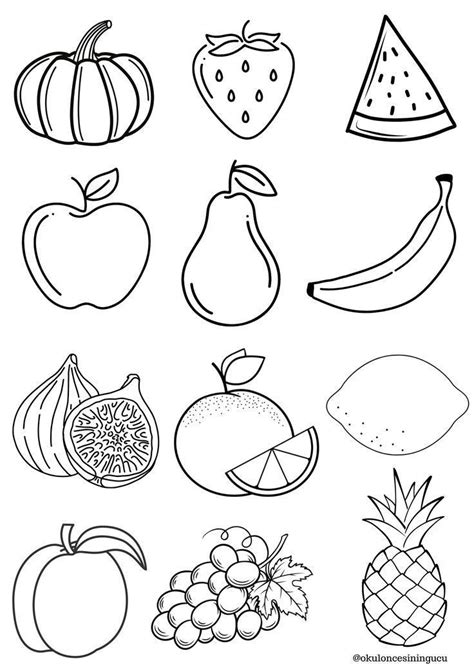 Pin on ALIMENTAÇÃO Fruit coloring pages Vegetable coloring pages