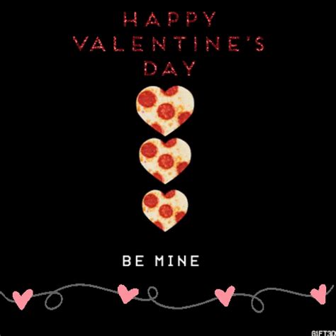 A Valentine S Day Card With Pizza Slices In The Shape Of Hearts On A