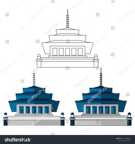 Gedung Sate Satay Building Bandung Icon Stock Vector (Royalty Free ...