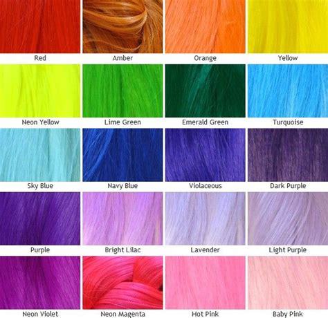 Kanekalon Silky Straight Color Chart Unnatural Colors Hair Color Chart Hair Dye Colors