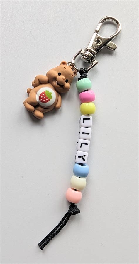 Teddy Bear Keyring Care Bear Custom Keyrings Novelty Etsy Uk