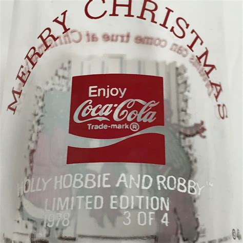 Limited Ed 1978 Holly Hobbie Robby Christmas Coca Cola Glass Cup Vtg