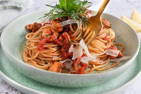 Spaghetti mit Meeresfrüchten Frutti di Mare eat de