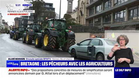 Des agriculteurs et pêcheurs applaudis dans les rues de Rennes lors de