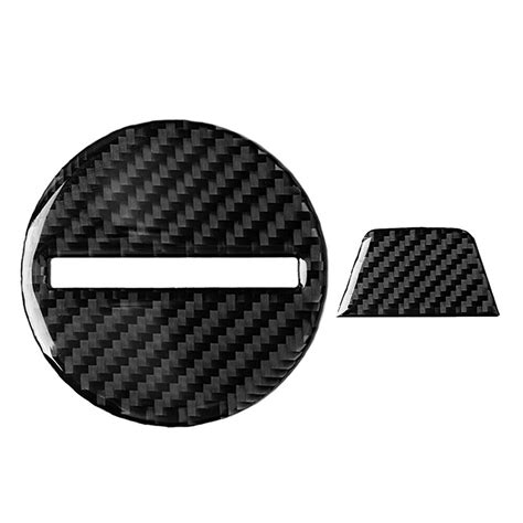 2 Pcs Carbon Fiber Black Steering Wheel Cover Trim For Chevrolet Camaro