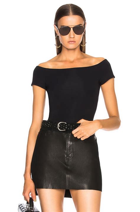 Helmut Lang Off Shoulder Bodysuit In Black FWRD