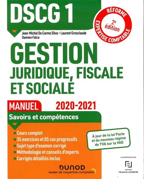 Dscg1 gestion juridique fiscale et sociale manuel édition 2020