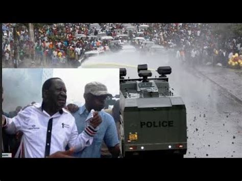 HAPPENING NOW Police Teargas Raila Odingas Convoy At Ngong Road