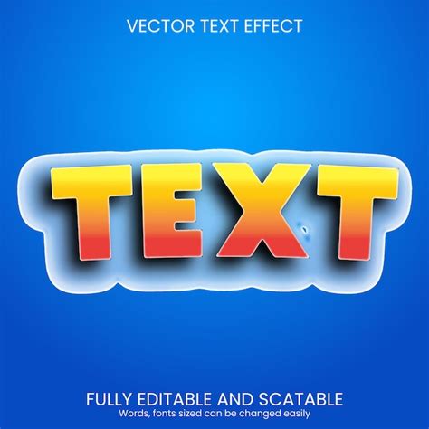 Illustrator De Efectos De Texto Editables En D Vector Premium